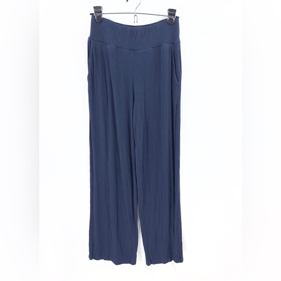 Cozy Earth Womens Bamboo Rib Knit SET Hoodie Wide Leg Pants Size S/M Navy Blue - Picture 9 of 16